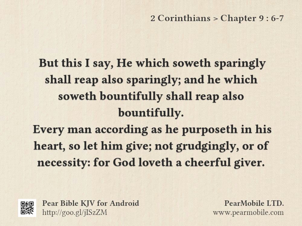2 Corinthians, Chapter 9:6-7